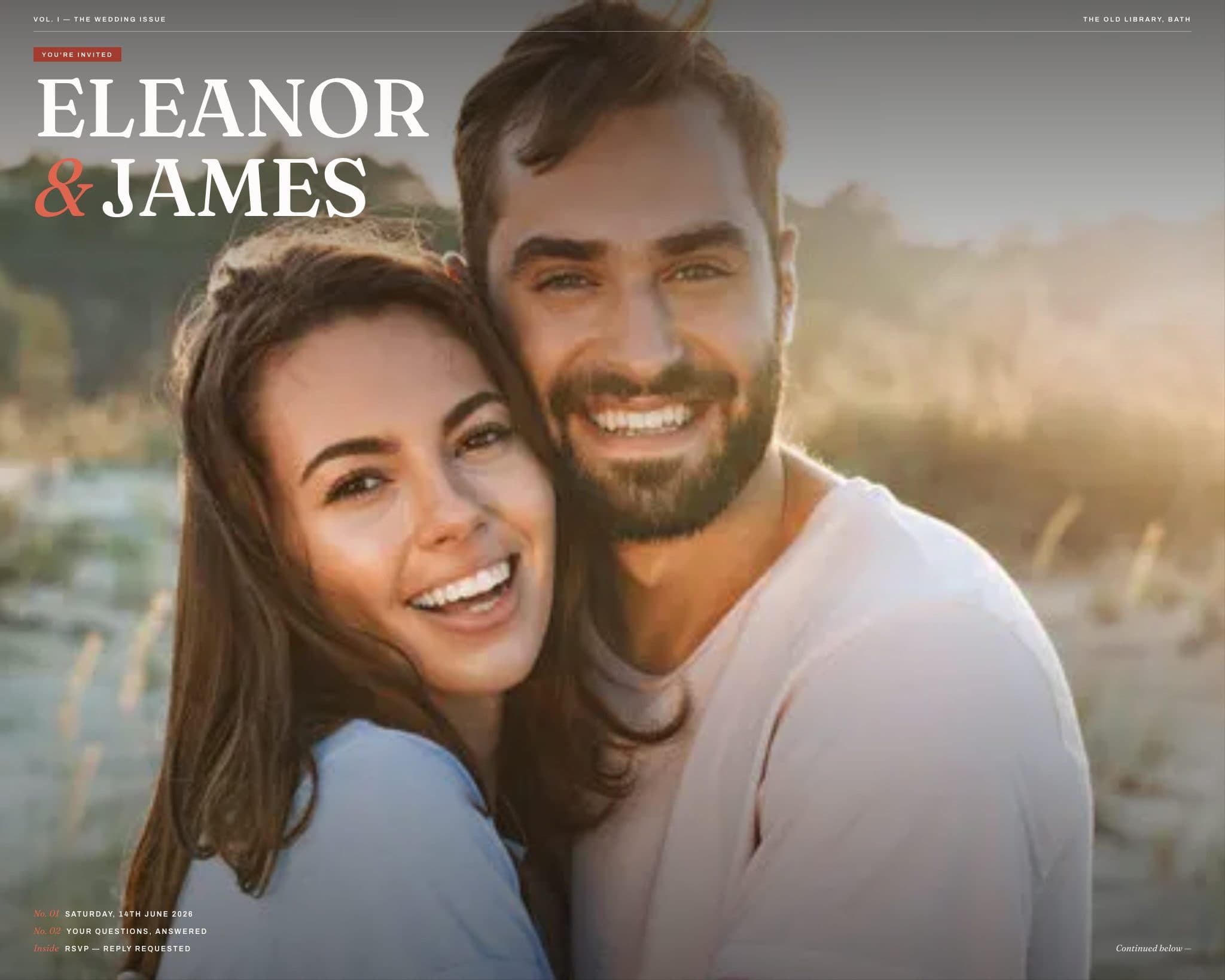 Editorial wedding template preview